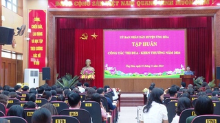 Huyện Ứng Hòa: Gần 300 đại biểu được tập huấn công tác thi đua khen thưởng năm 2024