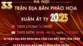 33 trận địa bắn pháo hoa đêm giao thừa Tết Nguyên đán Ất Tỵ 2025 ở Hà Nội