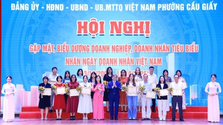 Cầu Giấy gặp mặt, biểu dương các doanh nghiệp, doanh nhân tiêu biểu Nhân kỷ niệm ngày doanh nhân Việt Nam