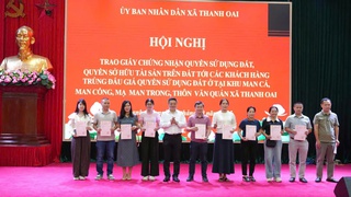 Thanh Oai công khai, minh bạch trong cấp giấy chứng nhận quyền sử dụng đất trúng đấu giá