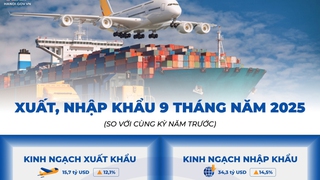 Tổng kim ngạch xuất, nhập khẩu 9 tháng năm nay, ước đạt 50 tỷ USD