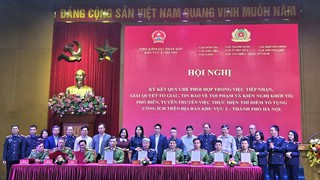 Ký kết quy chế phối hợp giải quyết tin báo, tố giác về tội phạm tại 8 phường