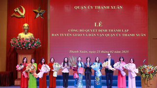 Công bố quyết định hợp nhất Ban Tuyên giáo và Dân vận Quận ủy Thanh Xuân