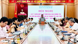 Xã Thanh Trì lấy ý kiến góp ý Báo cáo chính trị Đại hội đại biểu Đảng bộ xã lần thứ I
