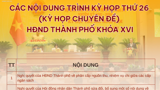 Kỳ họp thứ 26 HĐND Thành phố dự kiến xem xét 26 nội dung thuộc thẩm quyền