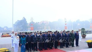 Các đại biểu dự Đại hội đại biểu toàn quốc lần thứ XIV của Đảng viếng Chủ tịch Hồ Chí Minh