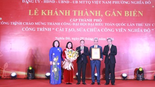 Phường Nghĩa Đô khánh thành Công trình chào mừng thành công Đại hội Đảng lần thứ XIV