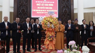 Phó Bí thư Thành ủy Nguyễn Trọng Đông thăm, chúc mừng Học viện Phật giáo Việt Nam tại Hà Nội, Công an xã Trung Giã, Đa Phúc
