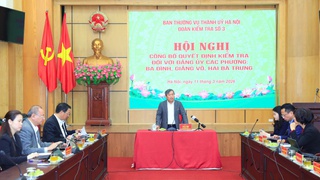 Công bố quyết định kiểm tra đối với Đảng ủy các phường Ba Đình, Giảng Võ, Hai Bà Trưng