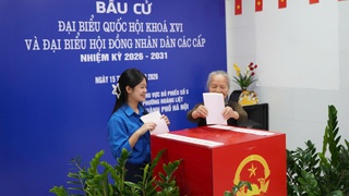 Phường Hoàng Liệt: Tỷ lệ cử tri đi bầu đạt 99,97%