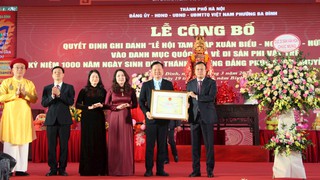 Hà Nội công bố quyết định ghi danh Lễ hội Tam giáp vào danh mục quốc gia Di sản văn hóa phi vật thể