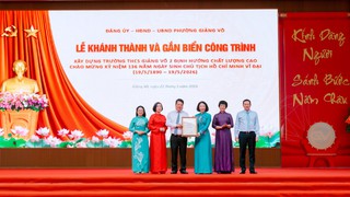 Khánh thành, gắn biển công trình Trường THCS Giảng Võ 2 định hướng chất lượng cao