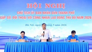 Chủ tịch UBND thành phố Hà Nội Vũ Đại Thắng đối thoại với công nhân lao động Thủ đô