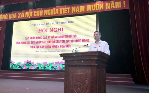 UBND huyện Hoài Đức tổ chức hội nghị tập huấn nâng cao kỹ năng chuyển đổi số, ứng dụng trí tuệ nhân tạo