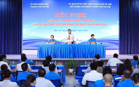 Chủ tịch UBND Thành phố Vũ Đại Thắng gặp gỡ, đối thoại với công nhân lao động Thủ đô năm 2026
