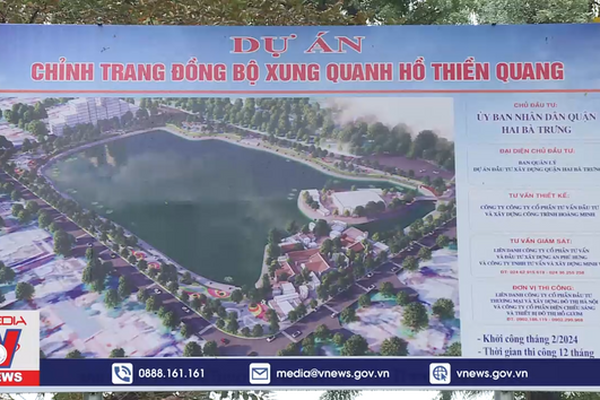 Công nhận công trình Chỉnh trang đồng bộ xung quanh hồ Thiền Quang, quận Hai Bà Trưng là công trình kỷ niệm 70 năm Ngày Giải phóng Thủ đô