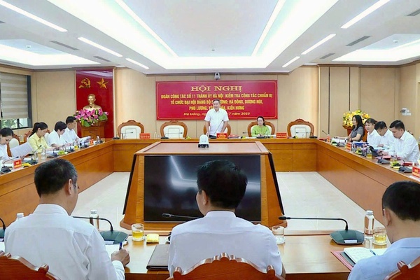 Đoàn công tác số 11 Thành ủy Hà Nội kiểm tra công tác chuẩn bị đại hội tại 5 phường
