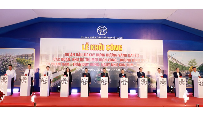 Construction begins on Ring Road 2.5 project through Thanh Xuan, Cau Giay and Yen Hoa wards