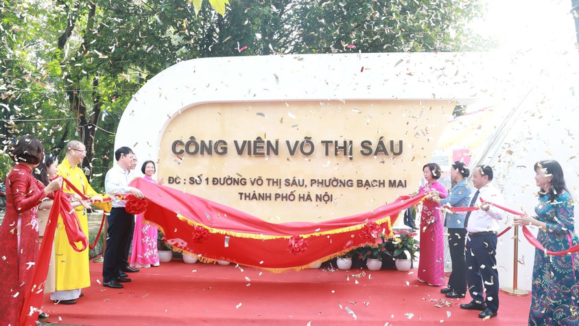 Phường Bạch Mai gắn biển Công viên Võ Thị Sáu