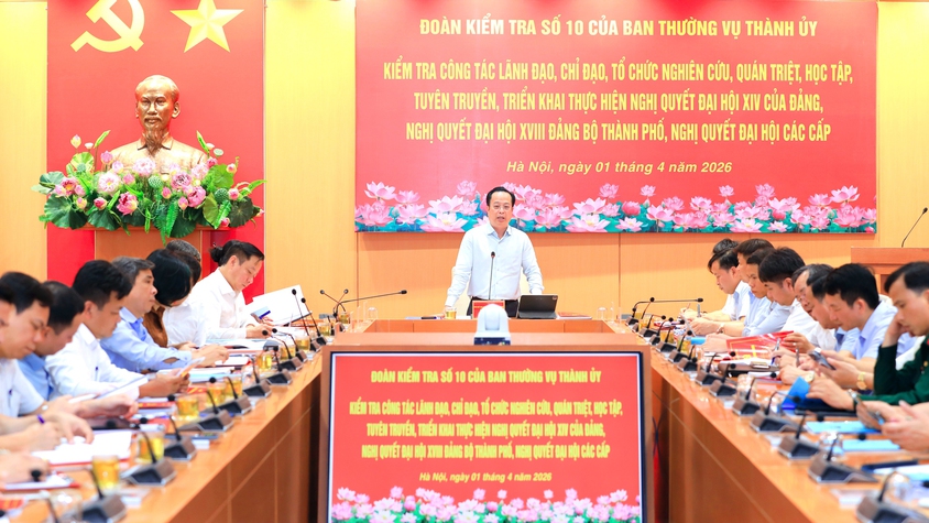 Đoàn kiểm tra số 10 của Ban Thường vụ Thành ủy Hà Nội làm việc với xã Phúc Sơn và Hồng Sơn