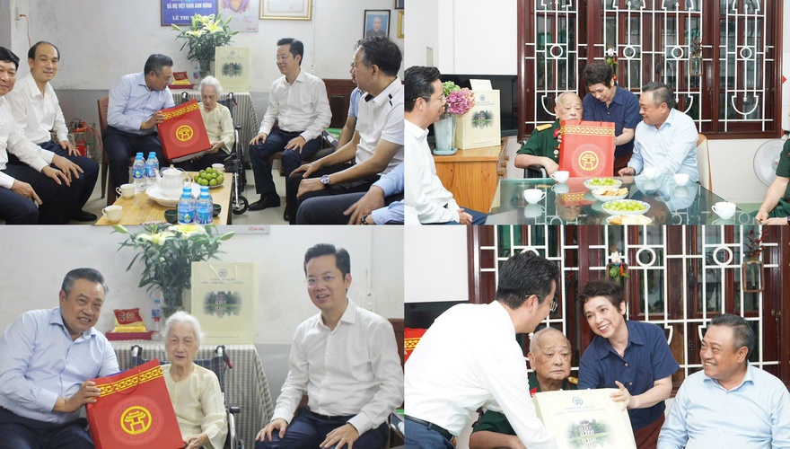 Chủ tịch UBND TP Hà Nội Trần Sỹ Thanh thăm, tặng quà người có công